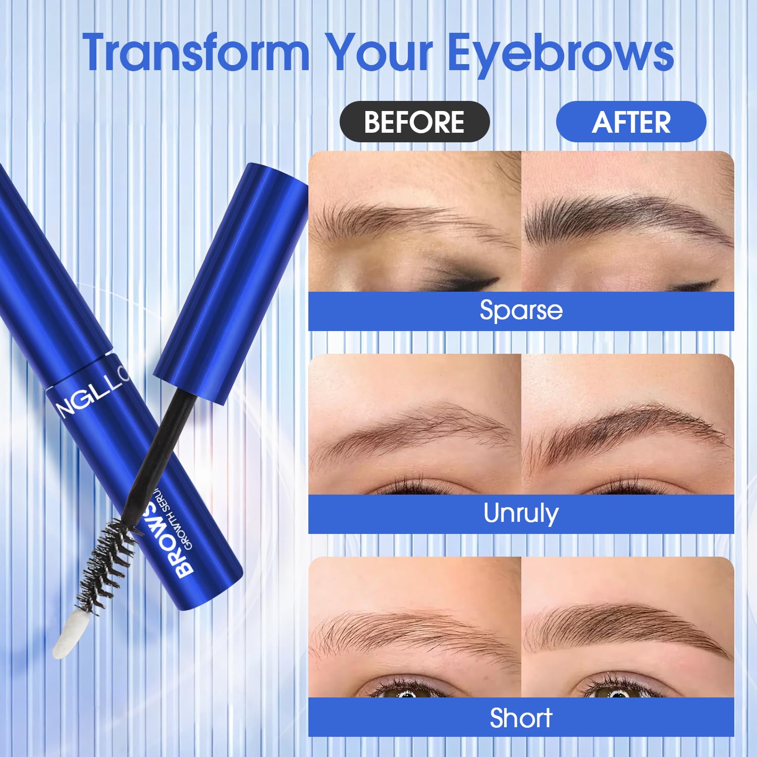 Buddha Natural eyebrow serum bottle and applicator detail