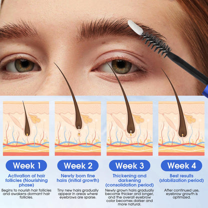 Close up of plant extract brow serum dual applicator