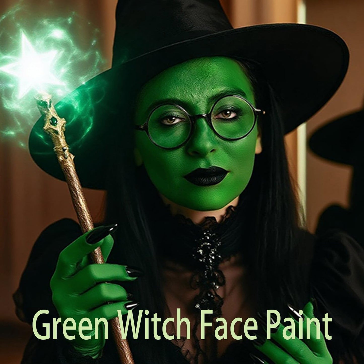 Twist-up applicator mechanism of green face paint
