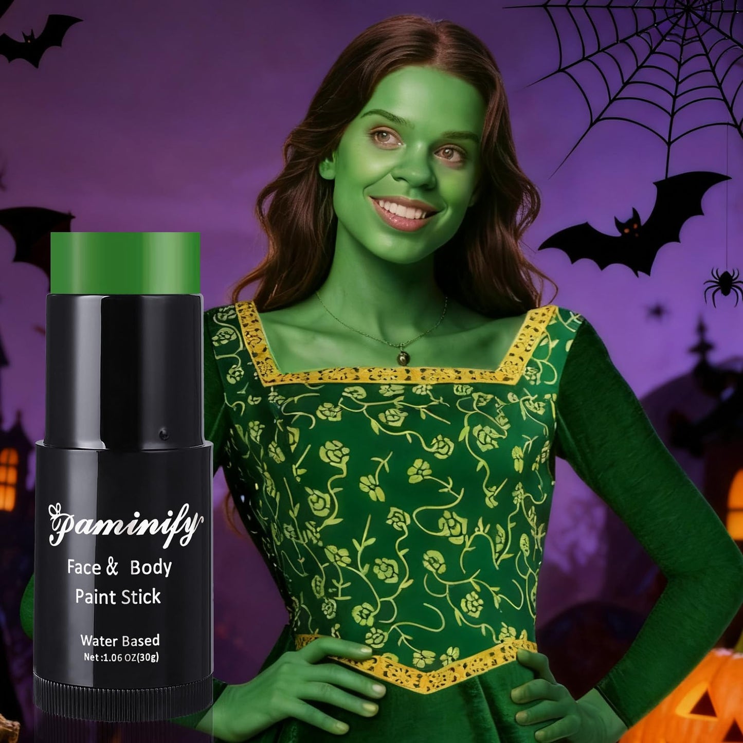 Professional SFX green makeup for cosplay