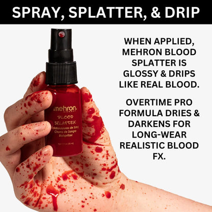 Mehron professional spray blood packaging for Halloween costumes