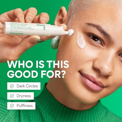 Innisfree travel-friendly eye serum tube in hand