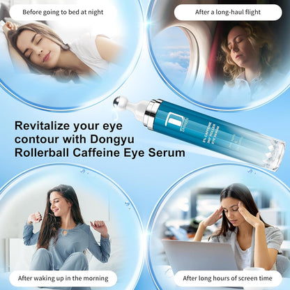 Back view of Dongyu caffeine eye serum with ingredient list