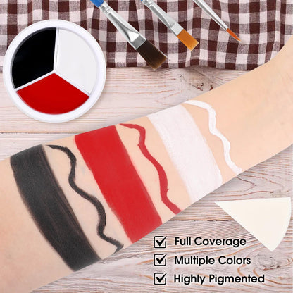 LOKFAR non toxic Halloween clown makeup wheel showing smooth cream texture close up.