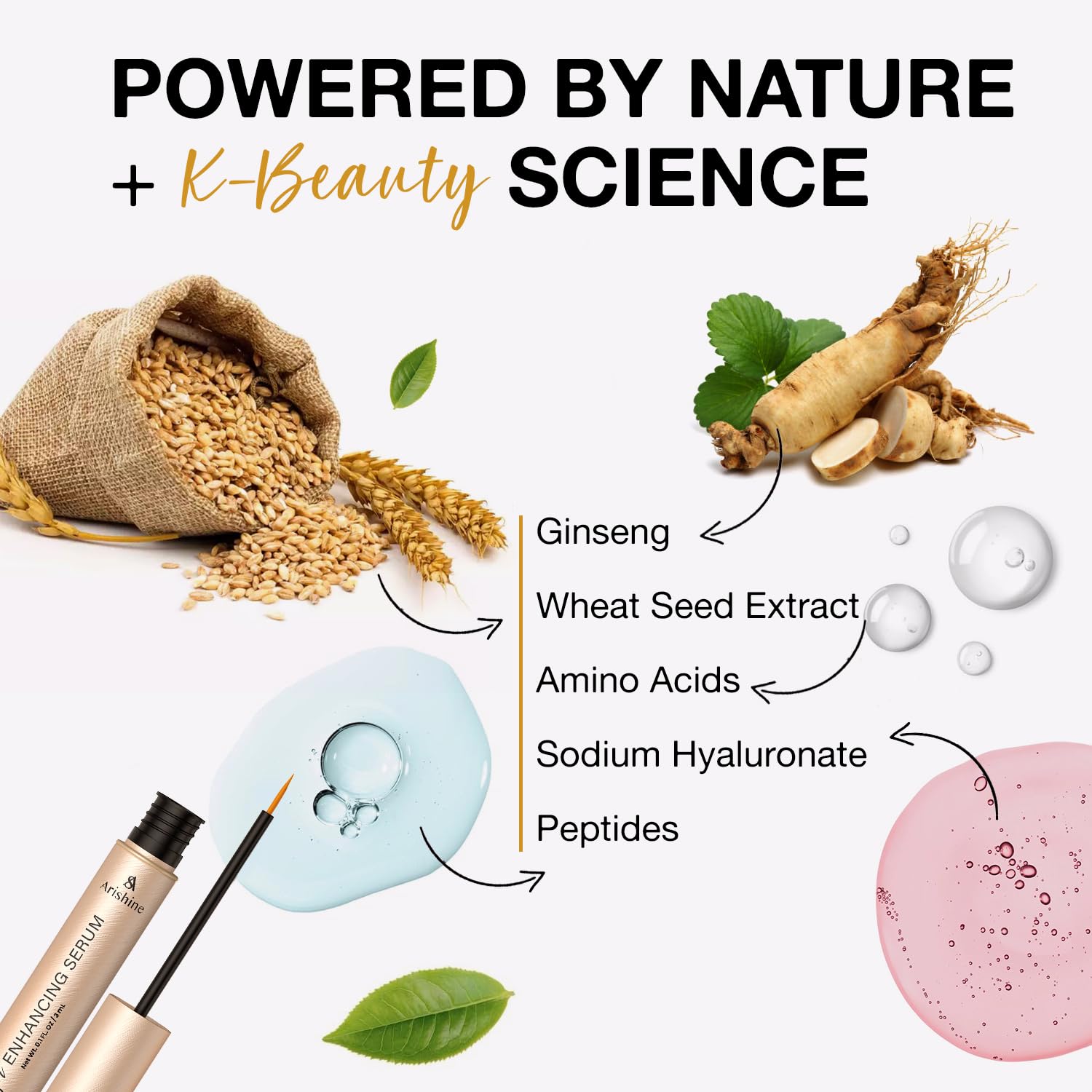 Arishine lash and brow enhancer tube packaging design