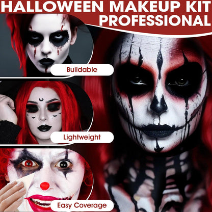 LOKFAR red white and black pigmented cream paint palette for high coverage skeleton designs.