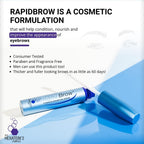Rapidbrow eyebrow enhancing serum box and bottle layout