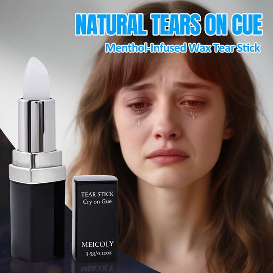 MEICOLY special effects makeup tear stick tube opened showing menthol wax