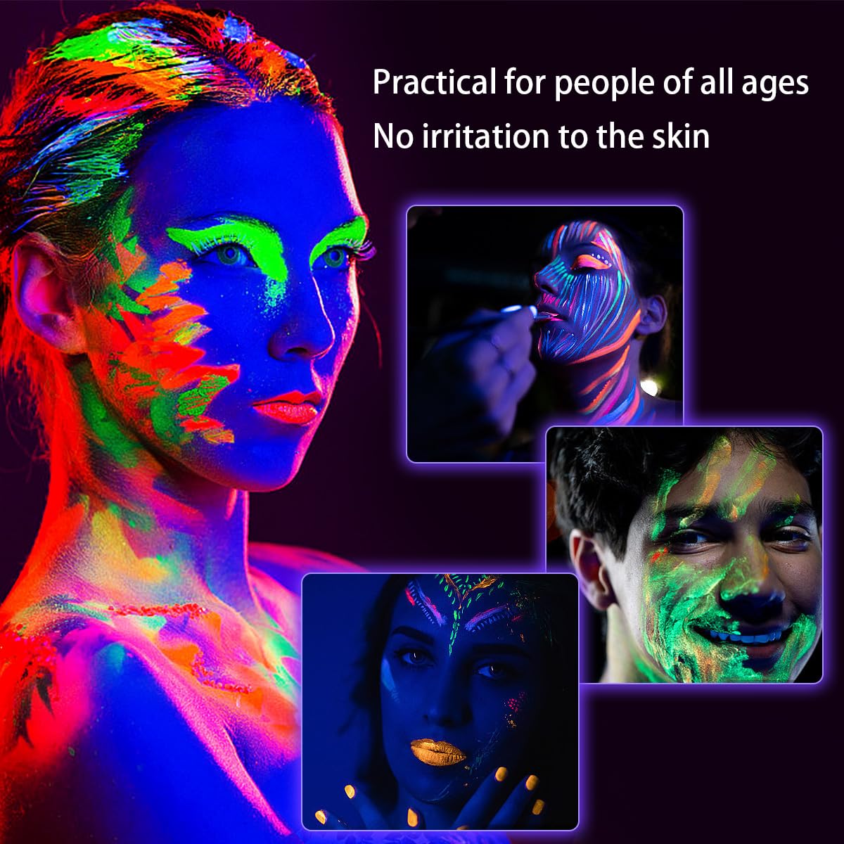 Water soluble halloween makeup crayons being easily washed away with water illustration