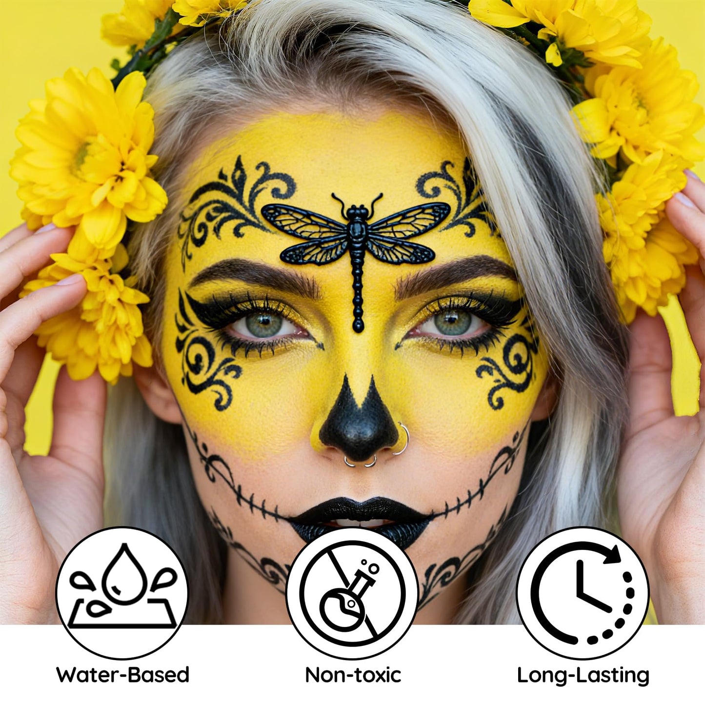 Tube of yellow body paint for Halloween and SFX makeup