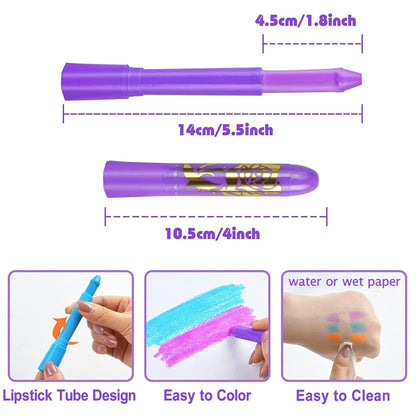Washable glow party supplies showing easy removal with warm water and soap