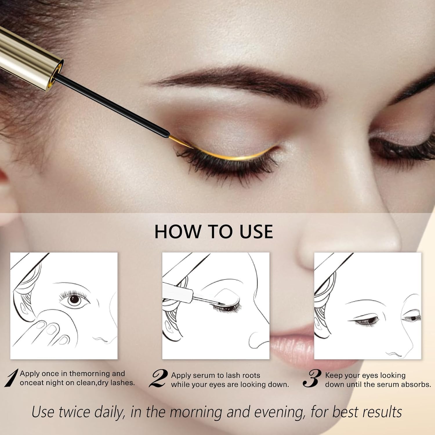 Asamo Eyelash Growth Serum back of packaging with details
