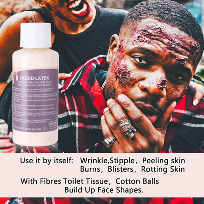 Mysense scar wax and liquid latex bottles with metal spatula tool