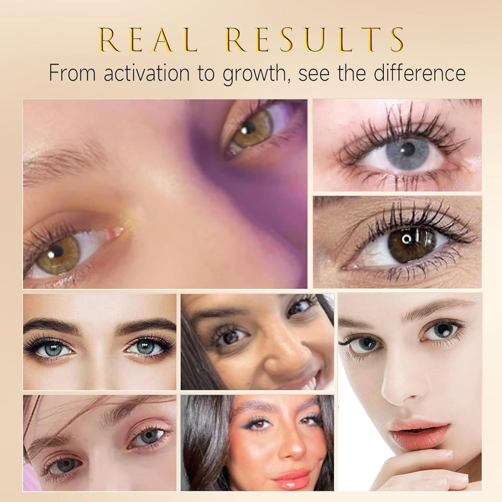 Comparison graphic of natural lash growth with Asamo serum