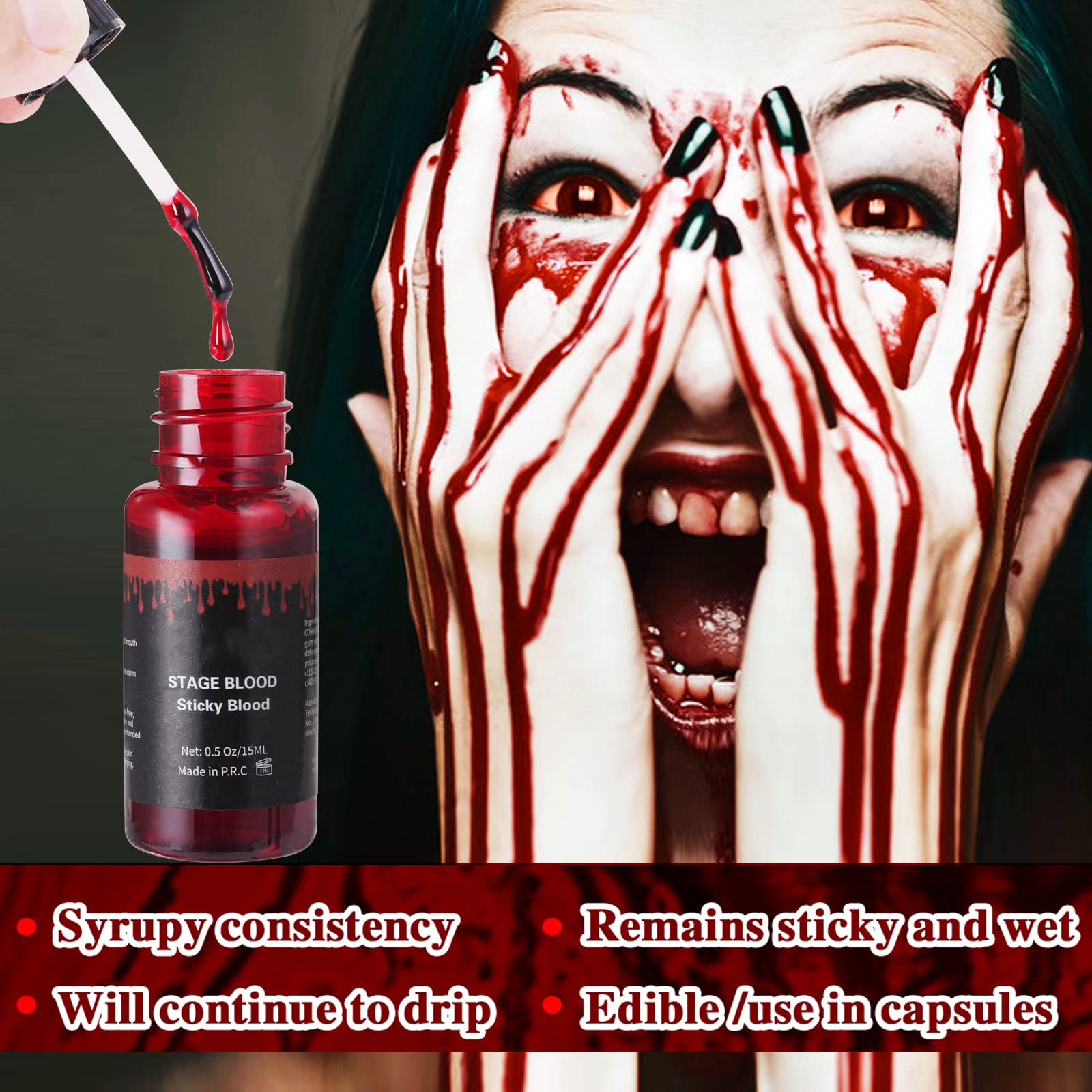 Mysense stage blood and coagulated blood gel jars for realistic wounds
