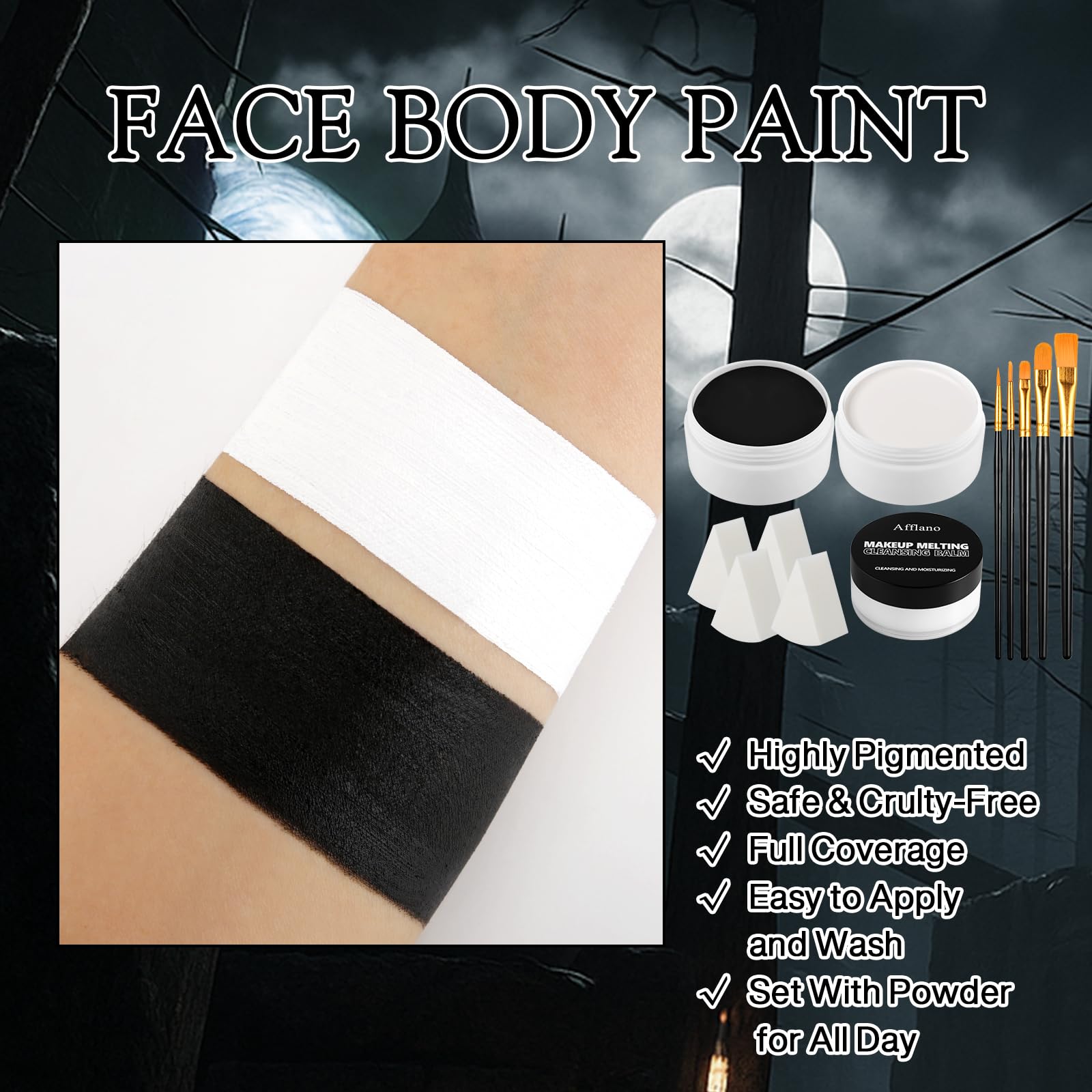 Texture demonstration of oil based grease face paint