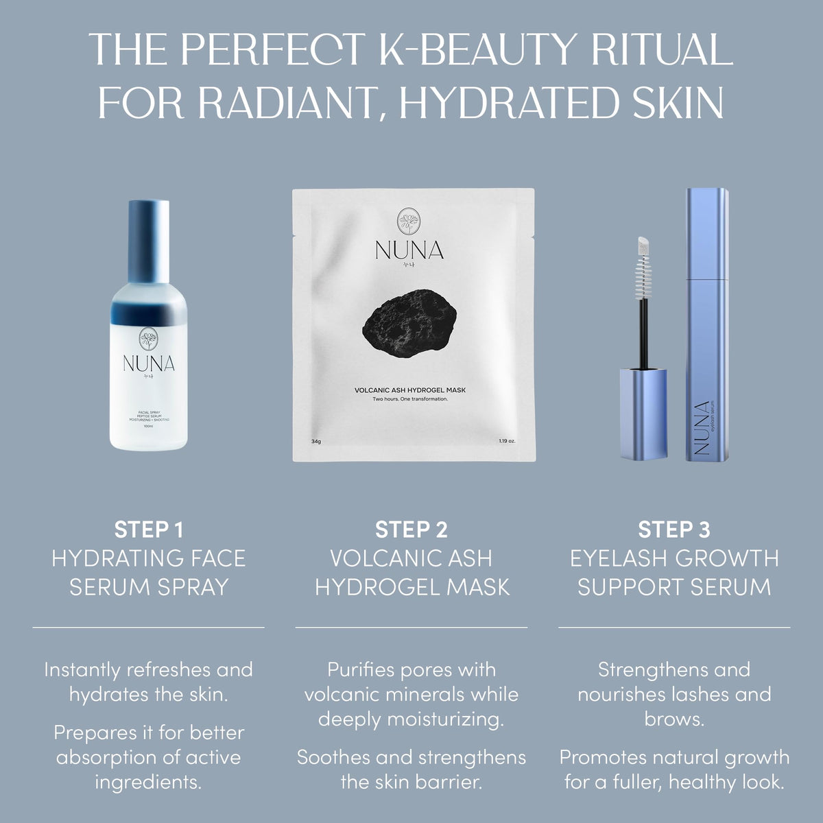 Nuna beauty lab eyelash and eyebrow enhancing treatment set