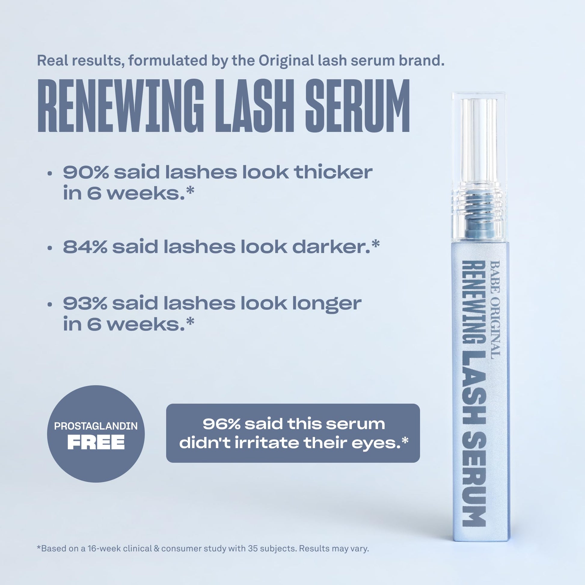 Close up of Babe Original peptide infused serum bottle