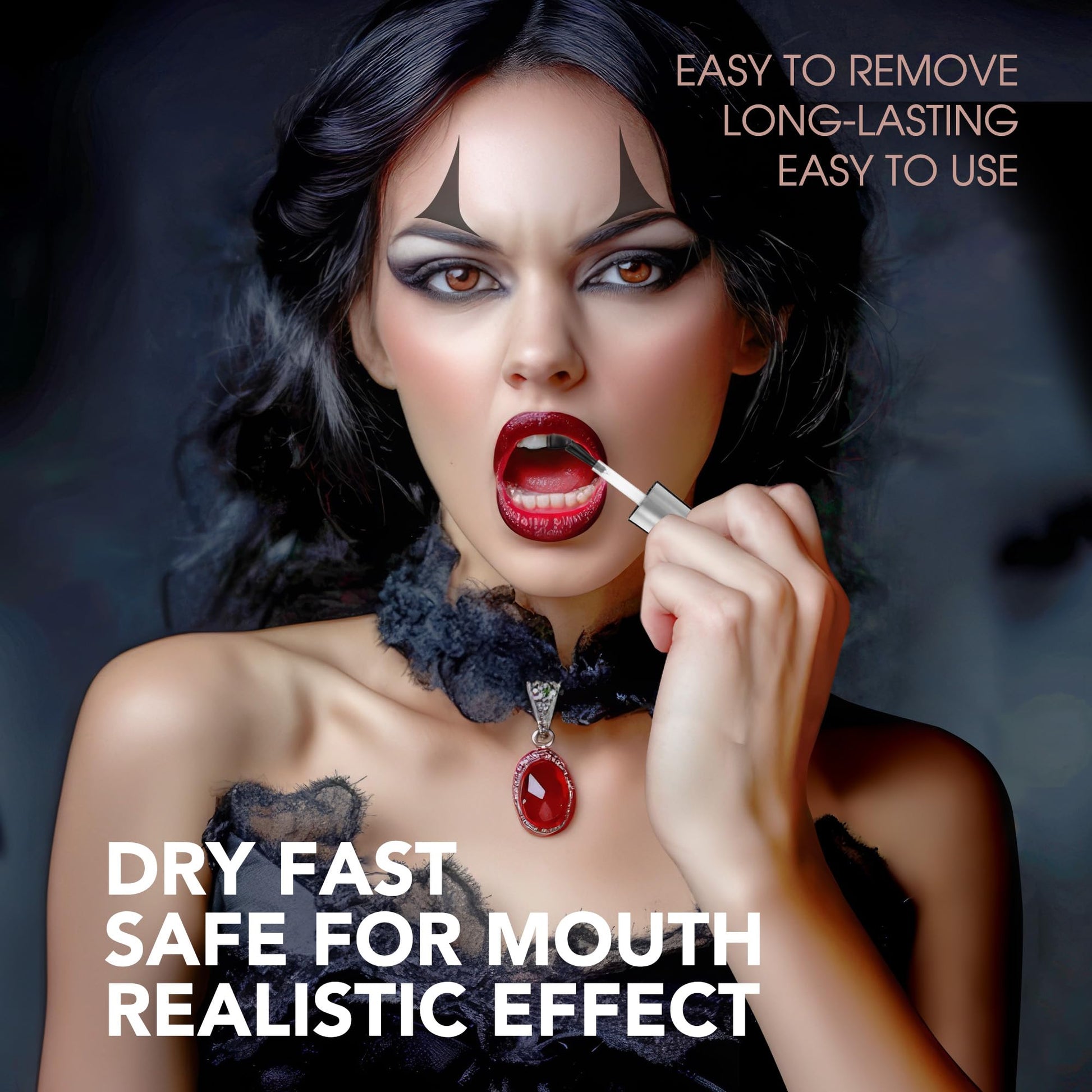 Safe non toxic black tooth cosmetic for realistic cosplay look