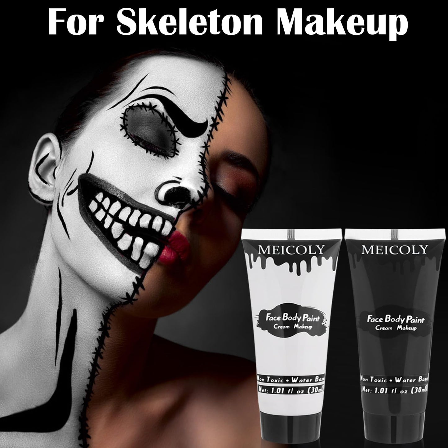 Highly pigmented full coverage Halloween special effects skull zombie cosmetic makeup kit