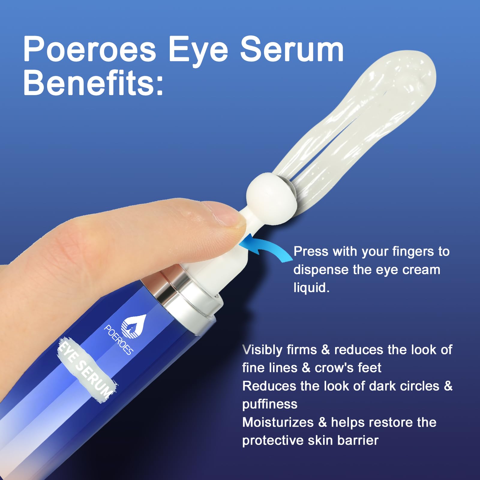 Poeroes eye serum with 360 degree roller massage ball applicator