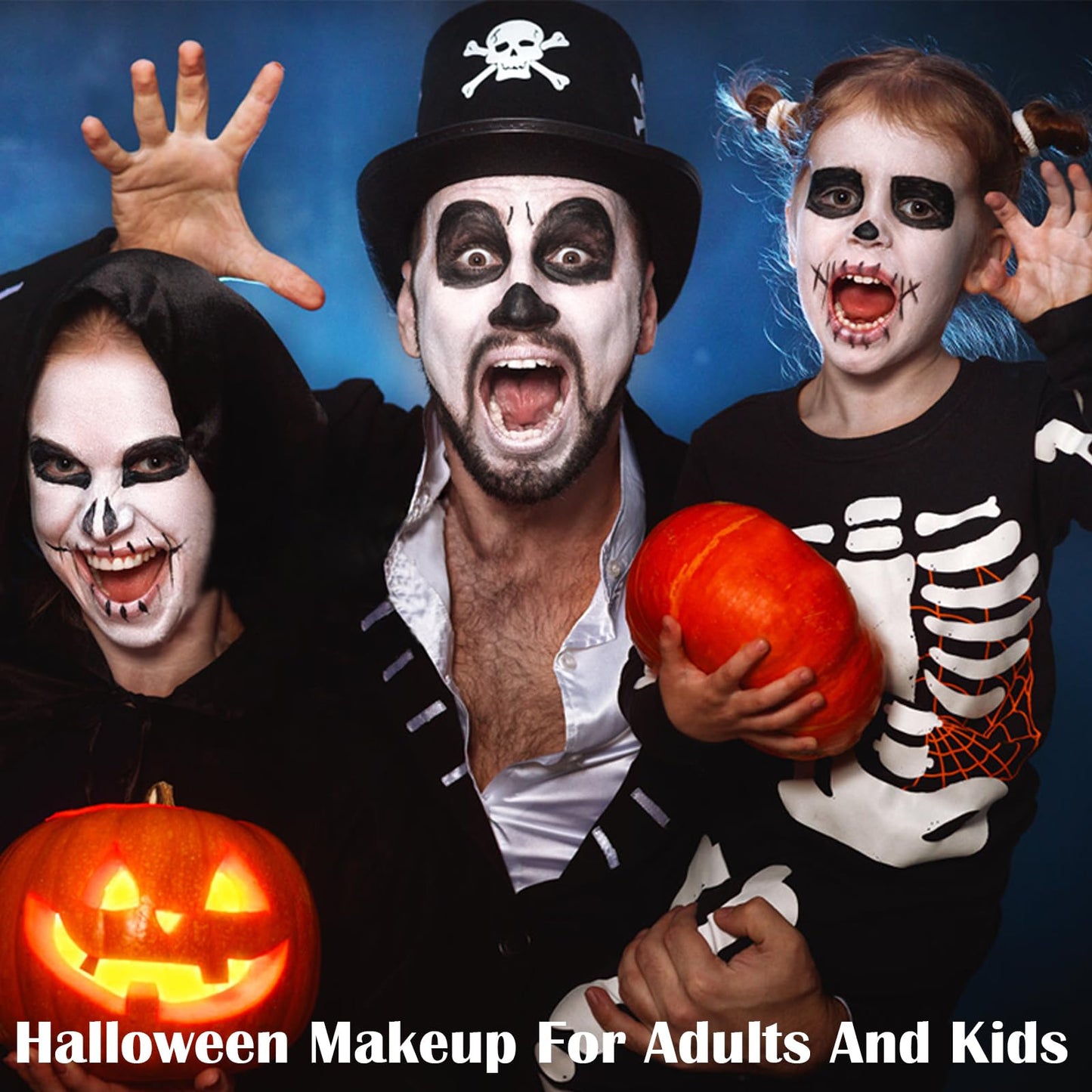 Authentic USA imported MEICOLY SFX clown and mime face paint product layout