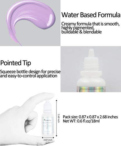 Water based non toxic purple face paint cream being applied smoothly for cosplay makeup