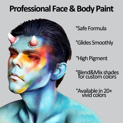 Precision pointed squeeze tip of the purple body paint bottle demonstrating controlled application