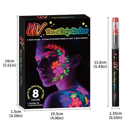 Close up of Rintushe neon body paint marker tips