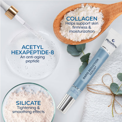 Plexaderm anti-aging serum packaging showing instant wrinkle reduction