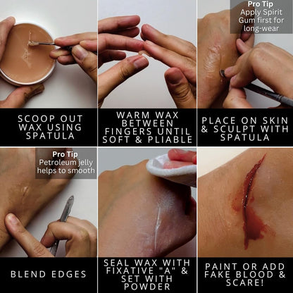 Mehron professional special effects makeup wax for sculpting realistic cuts and gashes