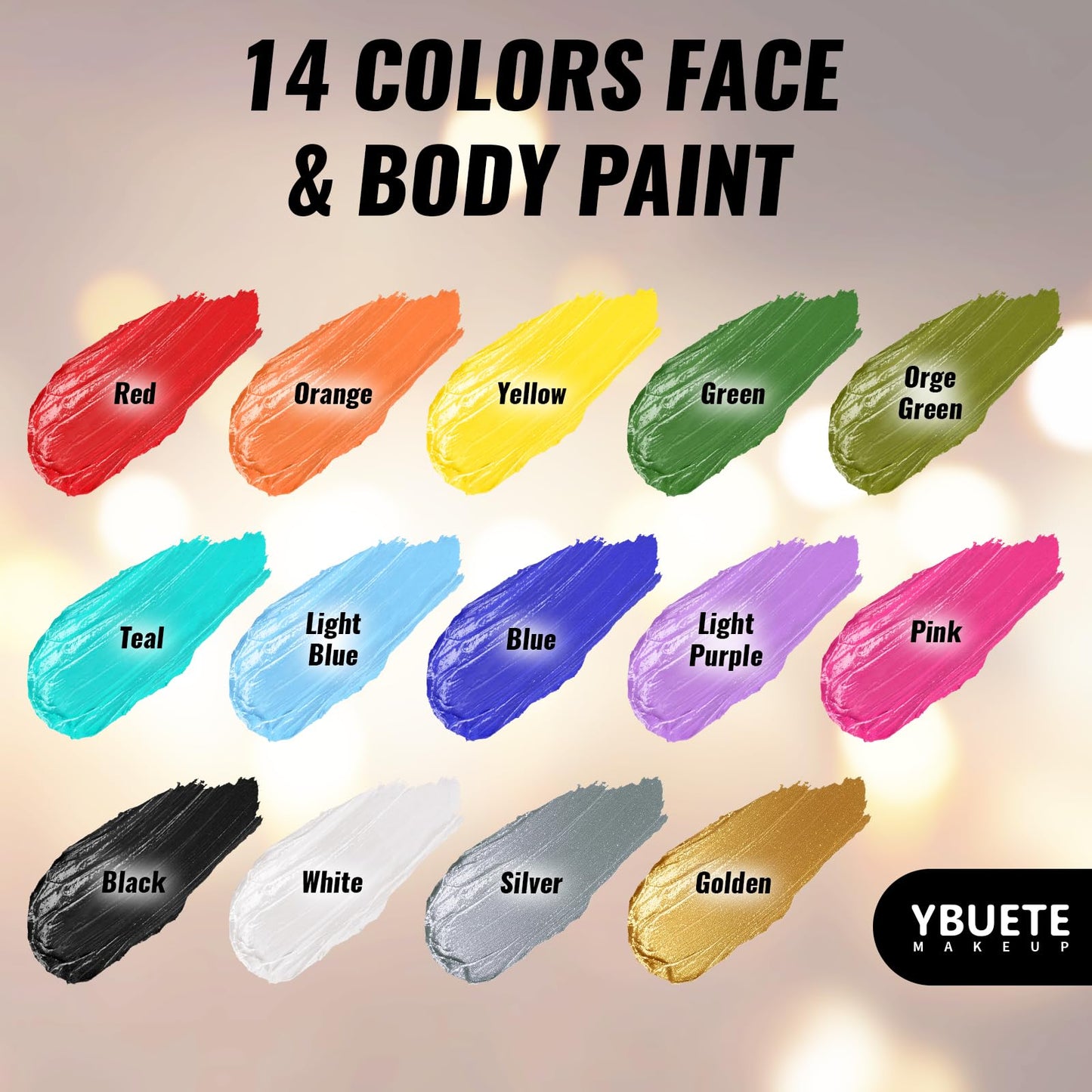 Ybuete non-toxic waterproof silver paint stick for body art