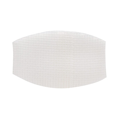 Individually wrapped sterile eye pads with non-woven cover and easy-place tab feature.