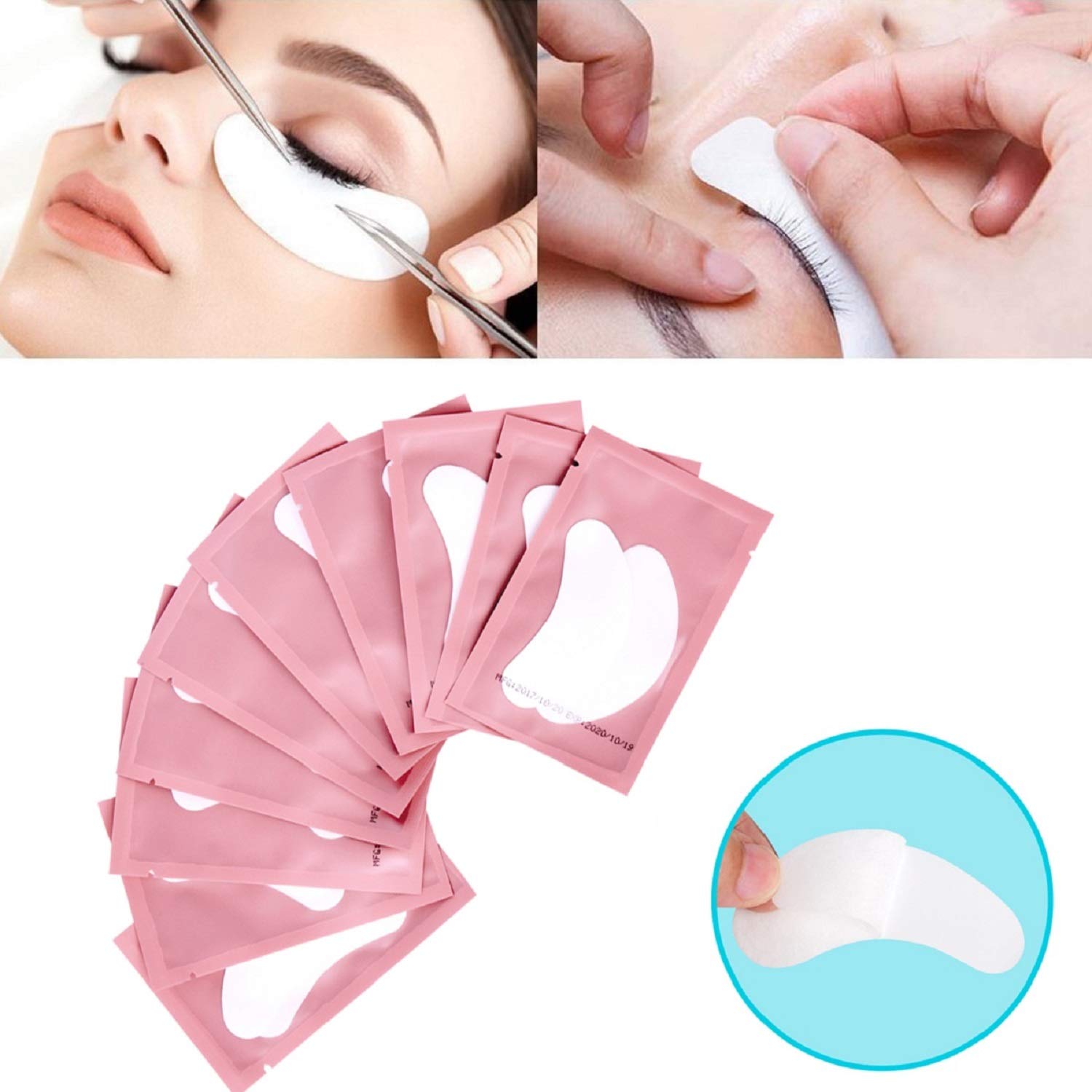 Bulk 100 pairs set of eyelash extension gel pads