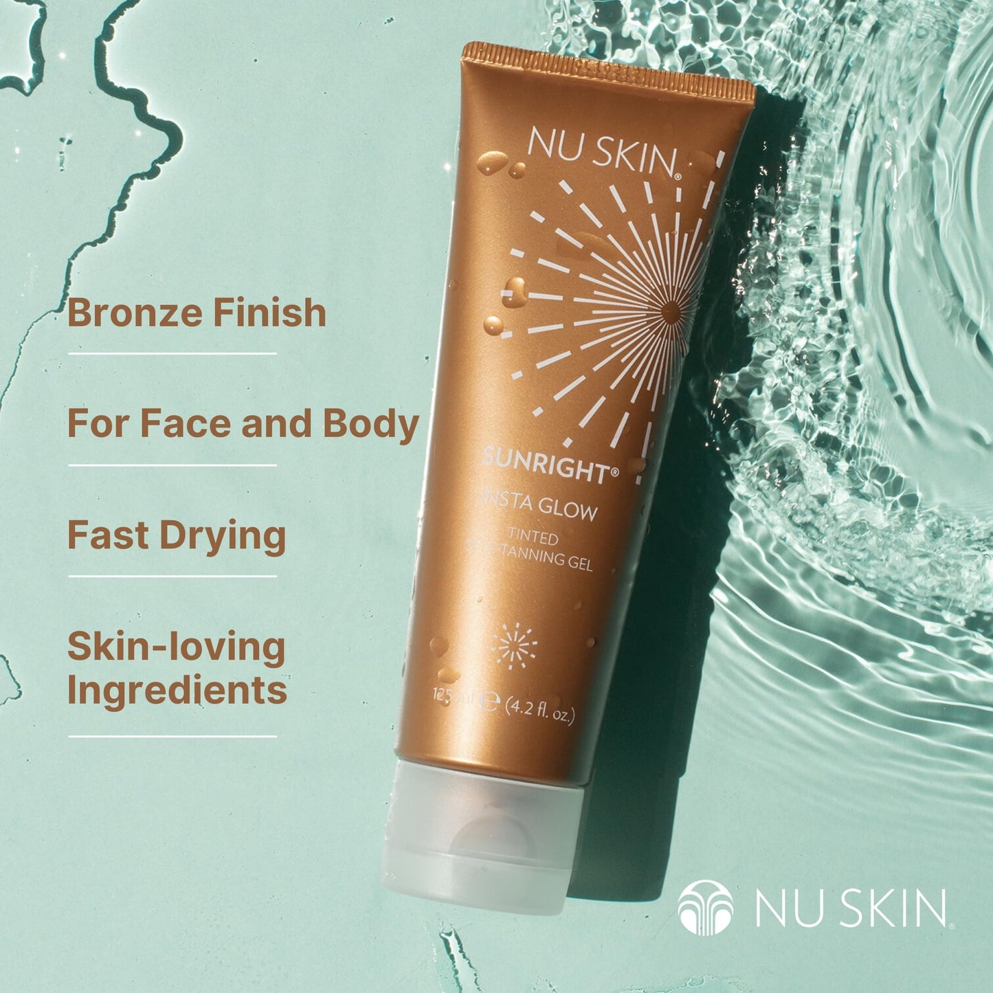 Nu Skin Sunright Insta Glow application on arm for bronze finish