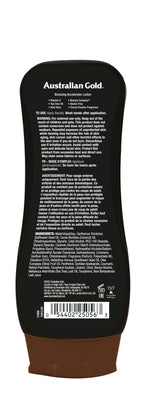 Australian Gold 8 fluid ounce tanning lotion package back details