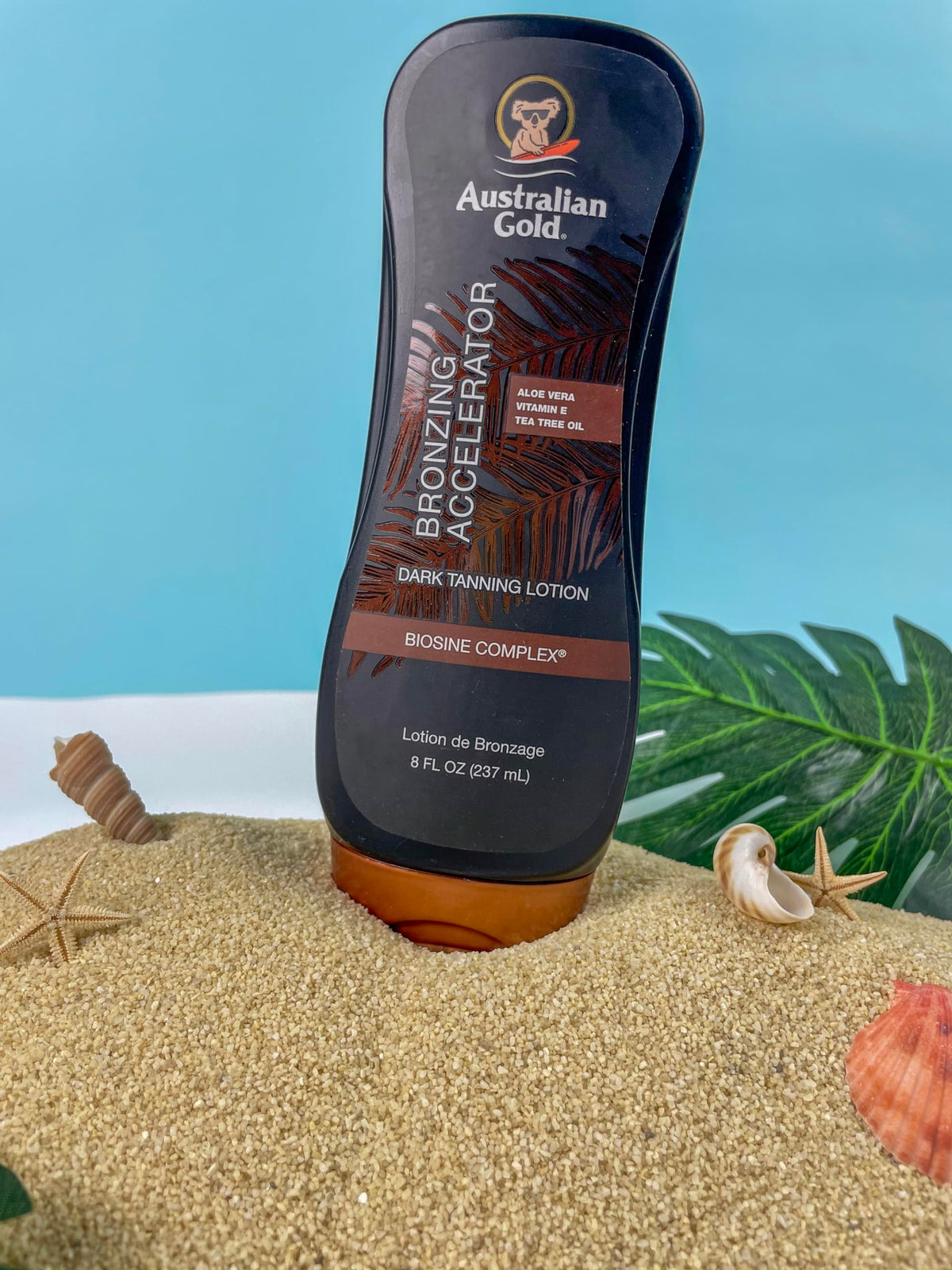 Australian Gold bronzing accelerator lotion texture and color preview