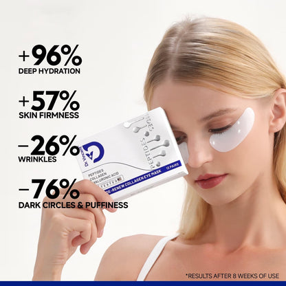 Dr Vincent peptide renew eye patches showing the crystal collagen matrix turning transparent.