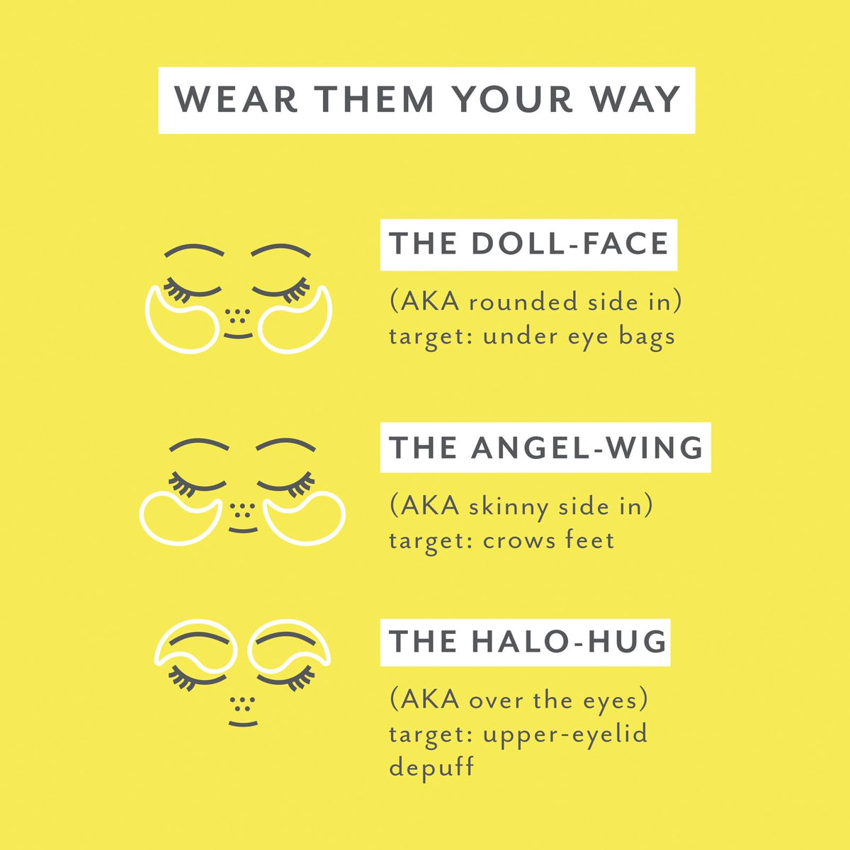 Patchology 5 pair eye mask set arranged with glowing skin accessories
