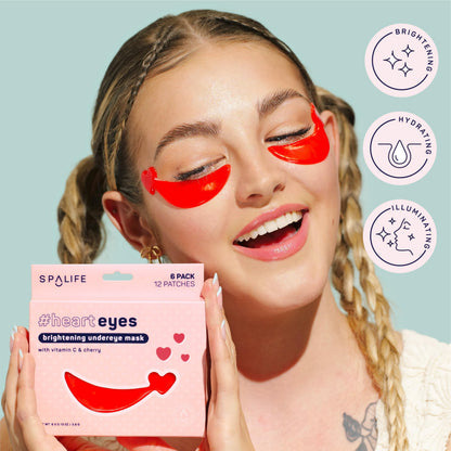 SpaLife cherry scented cooling hydrogel eye masks contents view