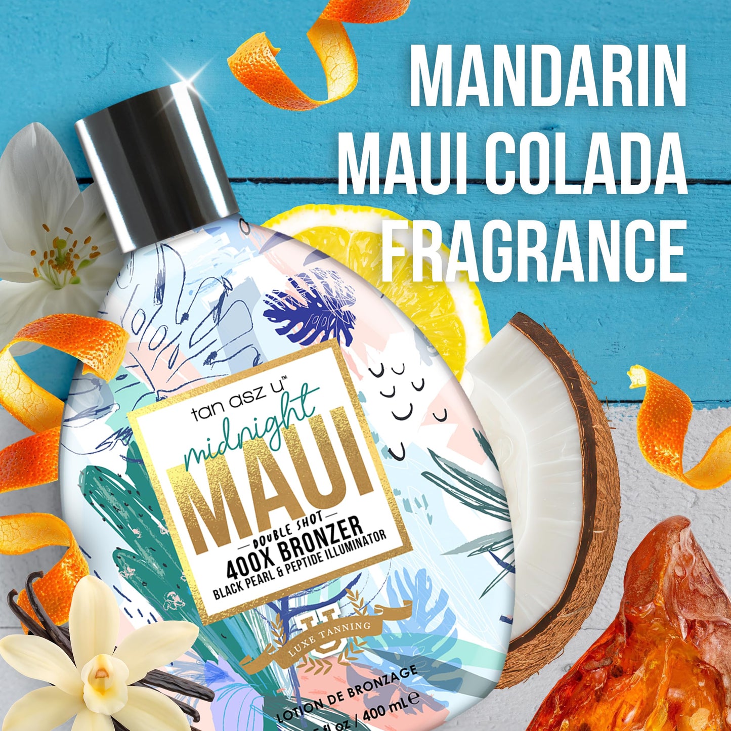 Tan Asz U Midnight Maui tanning lotion side profile