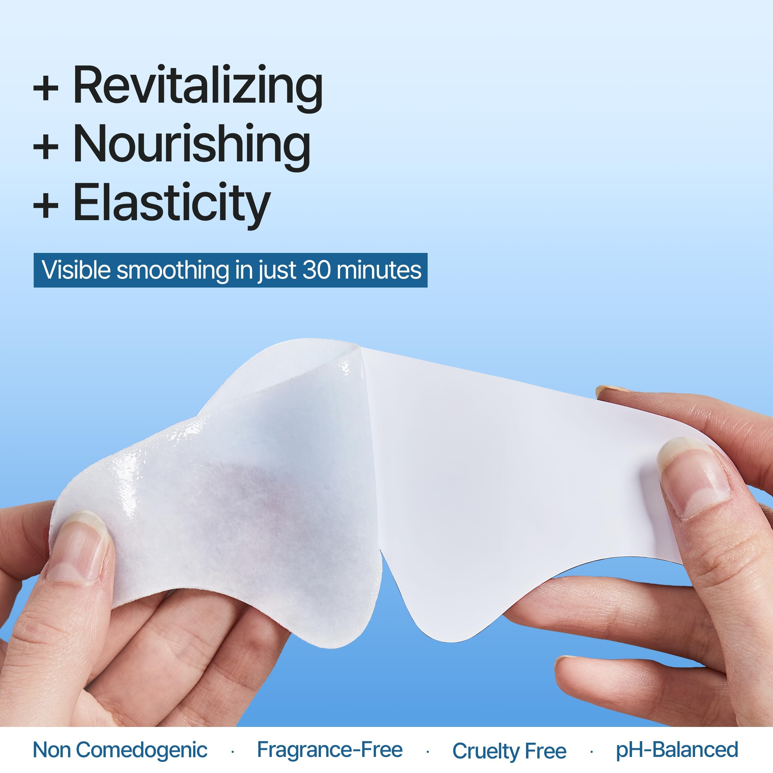 Close up view of Honeydew Labs anti wrinkle patches displaying the clean, hypoallergenic hydrogel material.