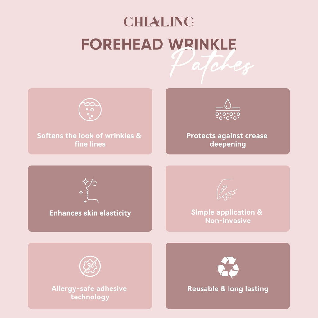 Reusable anti-wrinkle patches applied on forehead