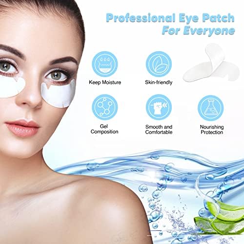 Individually wrapped C. ARTIST aloe vera infused under-eye gel patches displayed for salon sanitation.