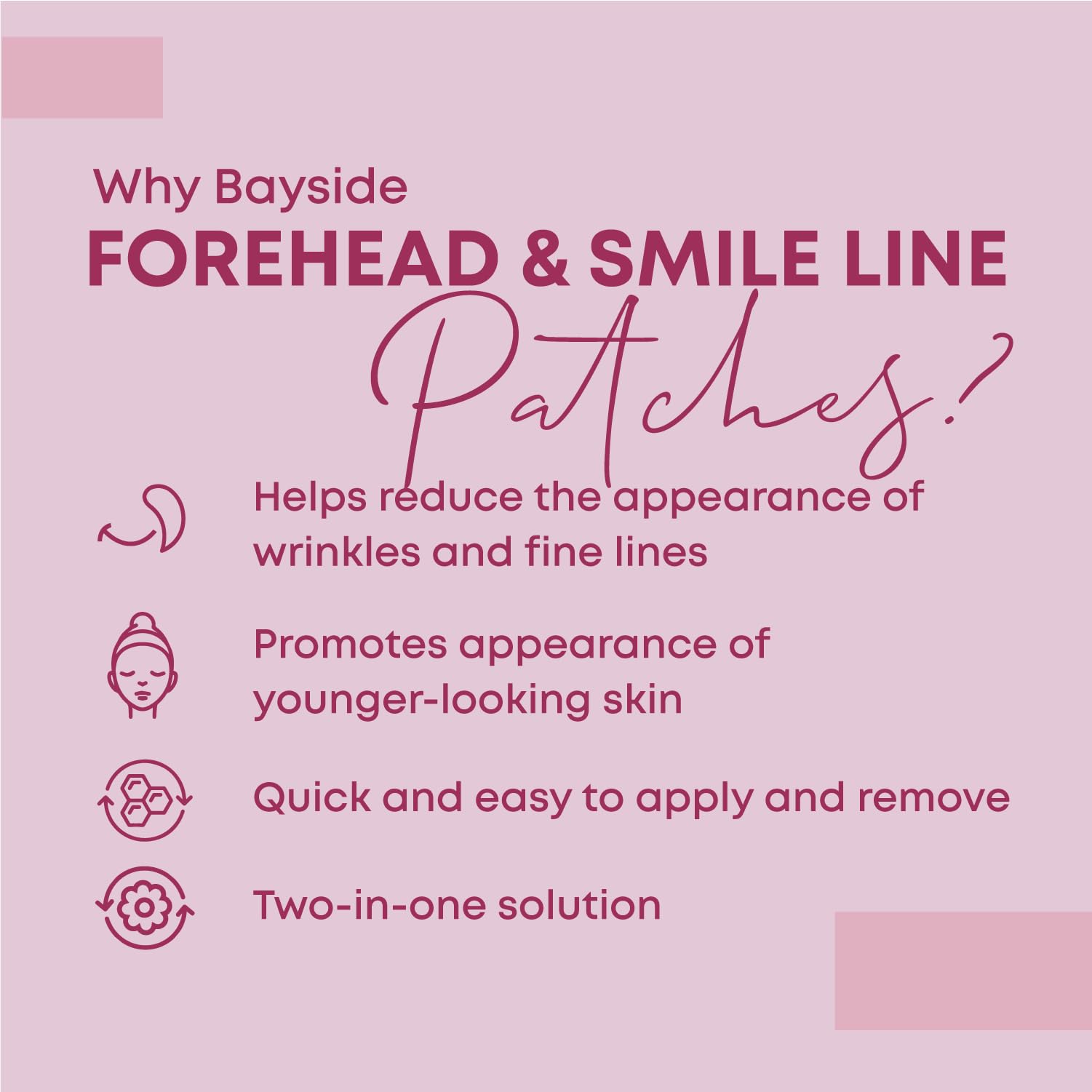 Bayside non-invasive beauty patches for smoothing out stubborn expression lines