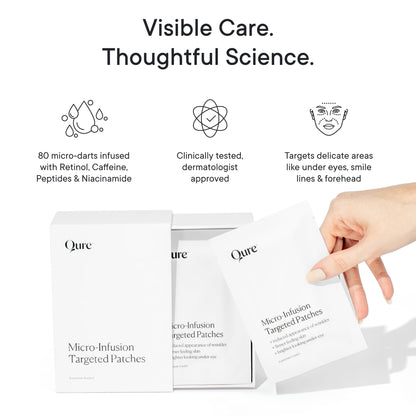 Qure retinol and caffeine infused micro dart patches details