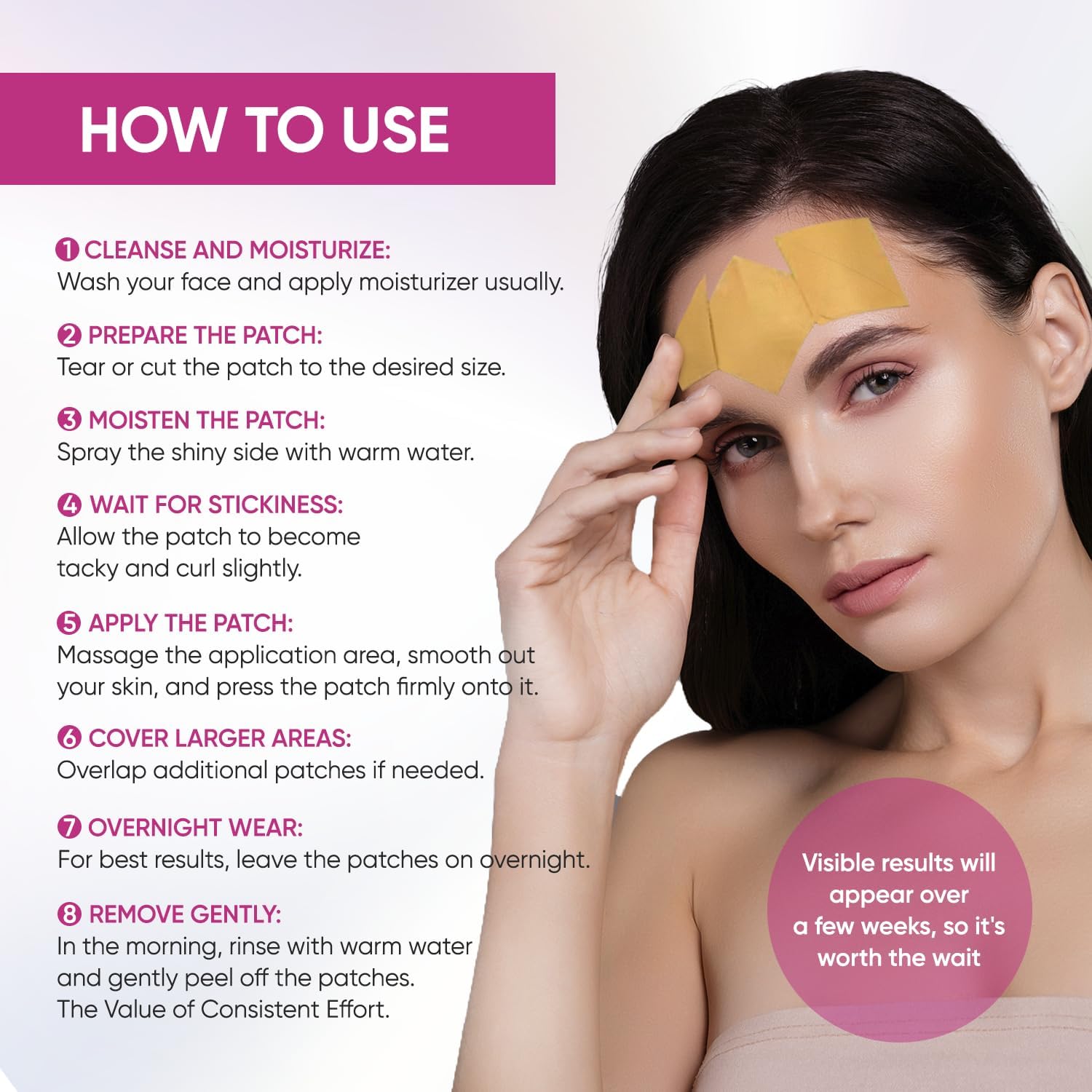 Close up view of the disposable face tape patches from Silkdermis.