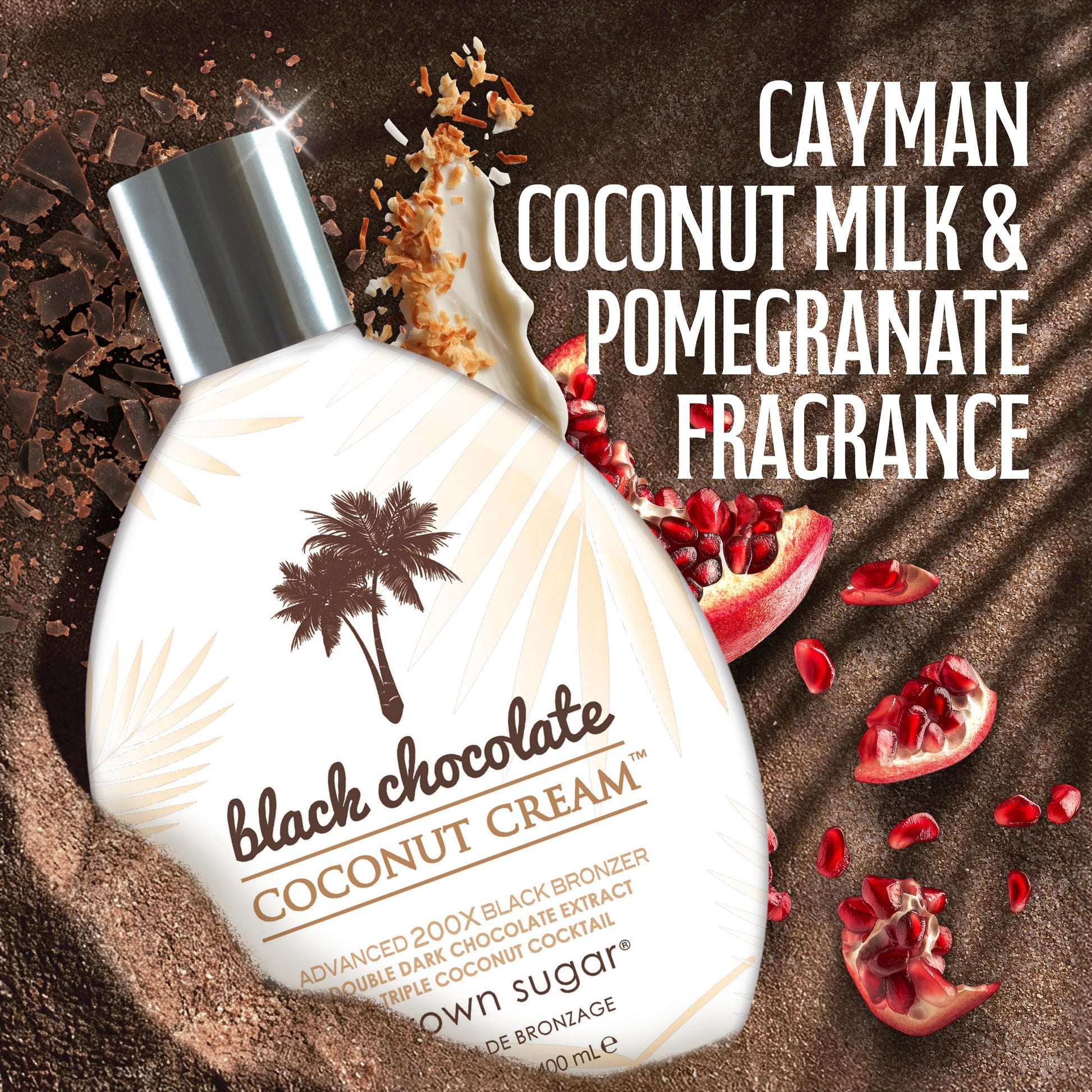 Close up of Brown Sugar Black Chocolate Coconut Cream packaging