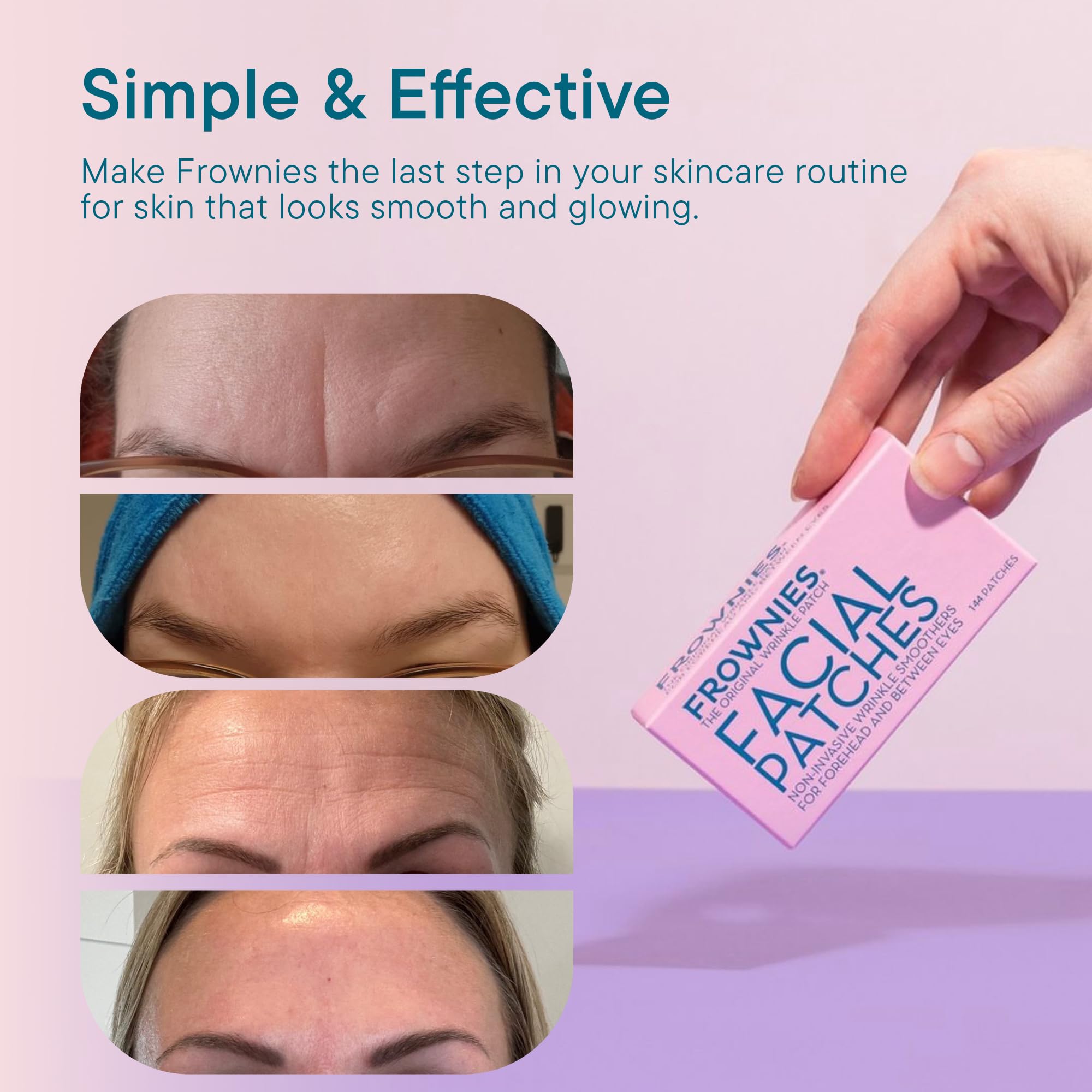 Frownies facial patches muscle training overnight anti aging treatment kit.