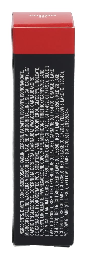 MAC Dangerous lipstick bottom label and size details